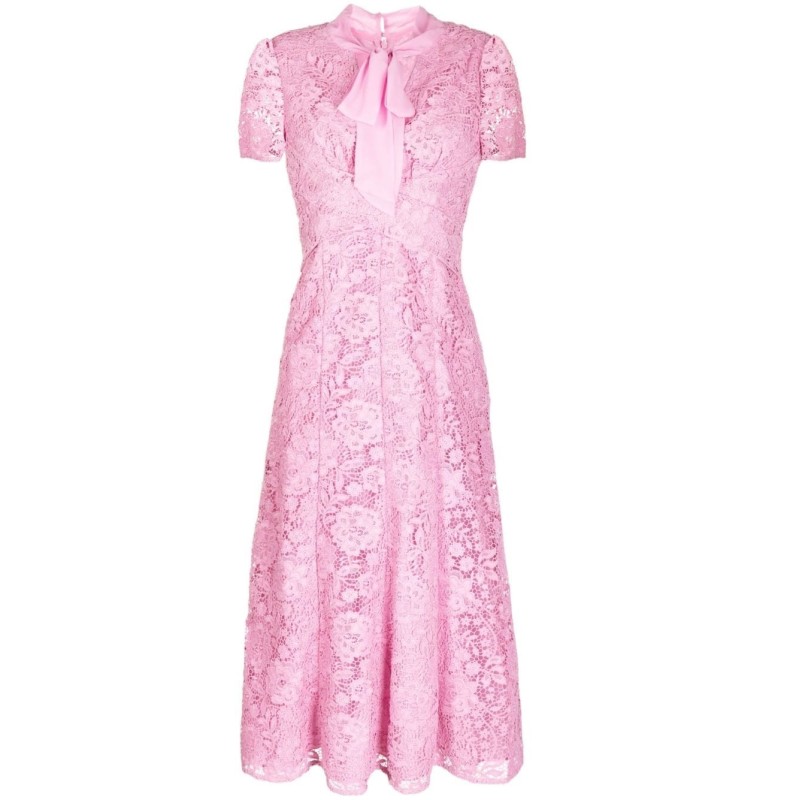 Pink heavy crepe midi dress