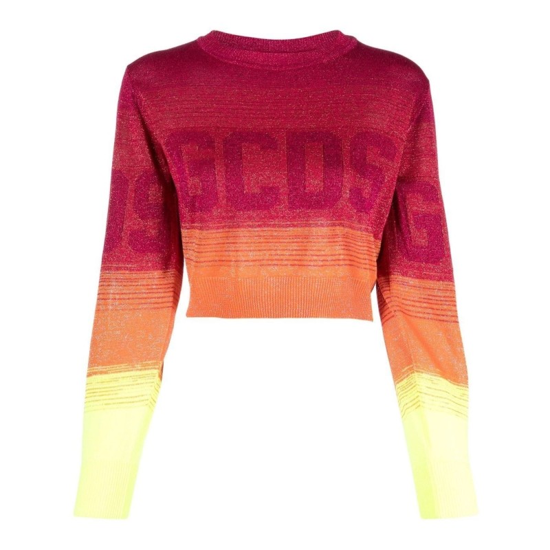 Lurex degradé cropped sweater