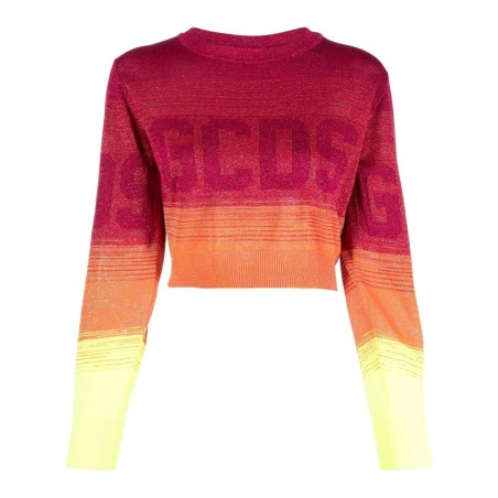 Lurex degradé cropped sweater