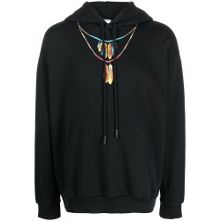 Feathers over hoodie