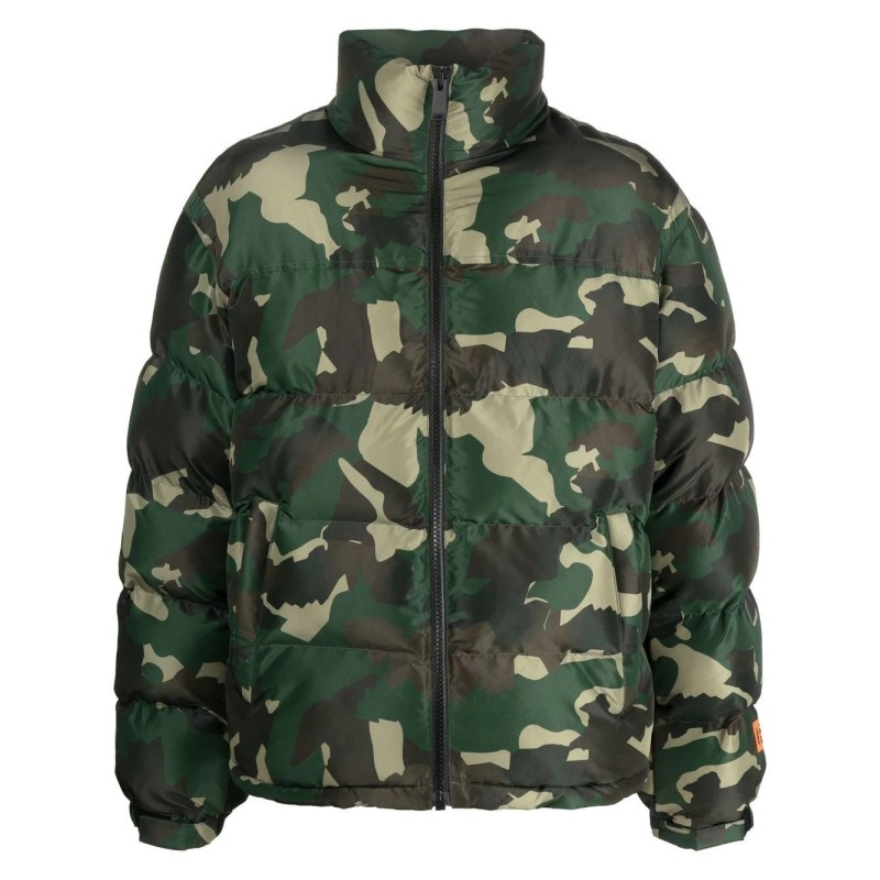 Nylon camo puffer