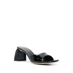 Romy black leather mules