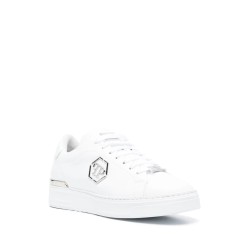 Leather lo-top sneaker hexagon