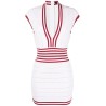 V NECK STRIPED KNIT DRESS