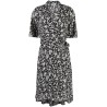 Printed crepe wrap dress