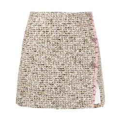 Metallic boucle mini skirt