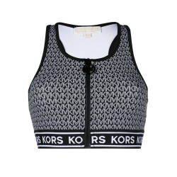 MK logo zip up bra