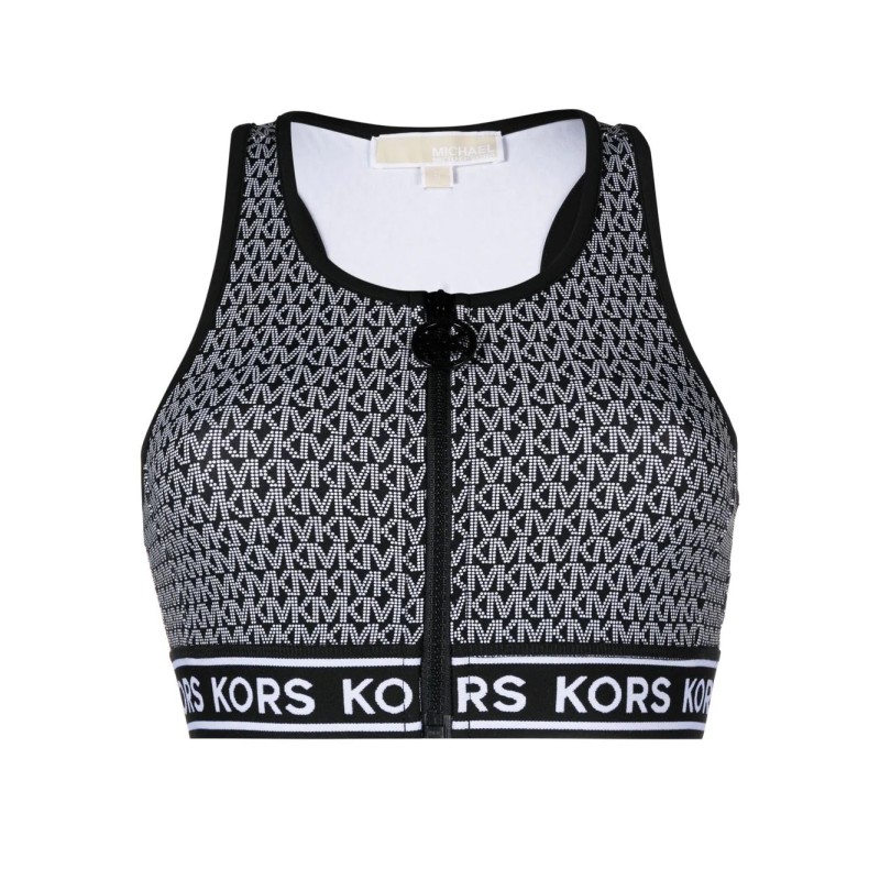 MK logo zip up bra