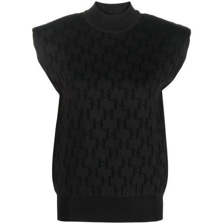 Monogram jacquard knit top