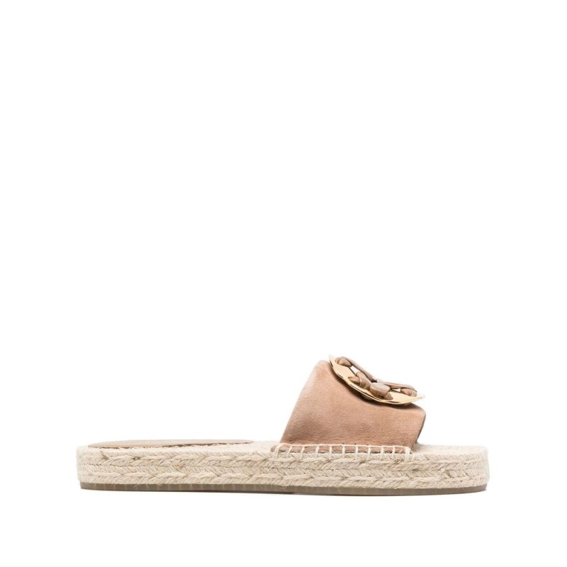 Double t espadrille slide