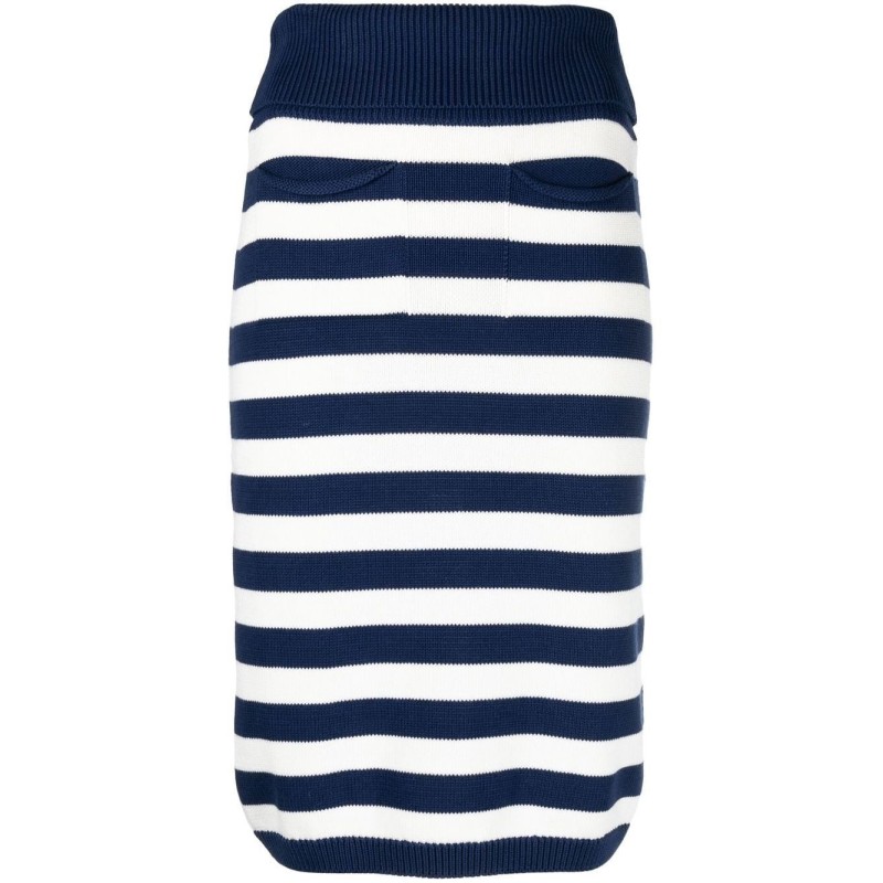 Nautical stripes midi skirt