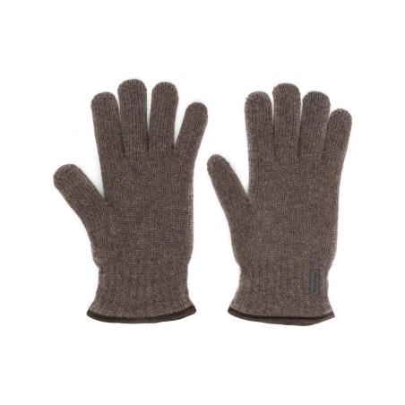 Wool knit gloves