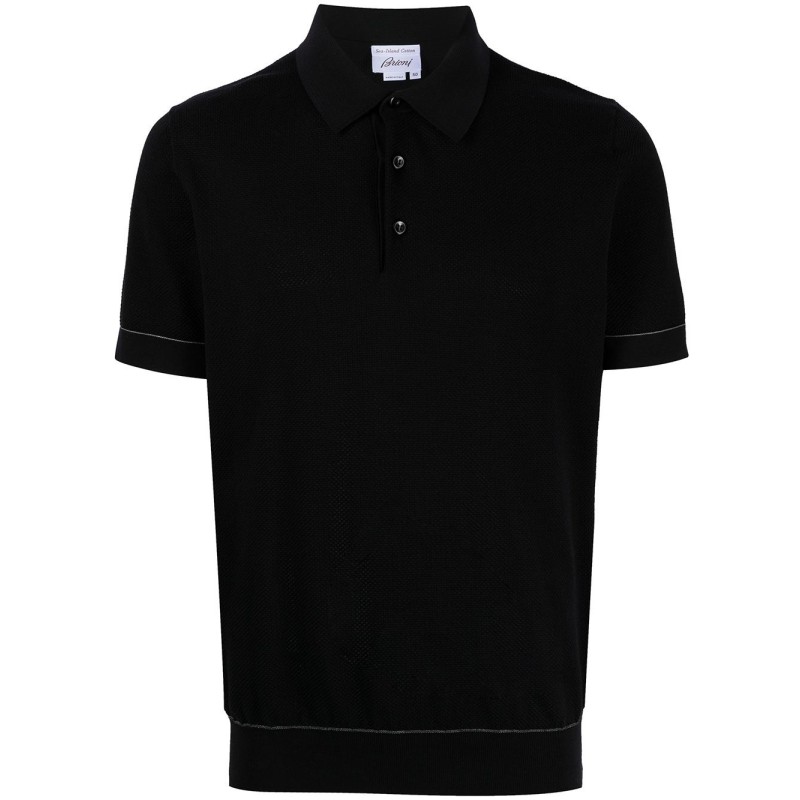 Knit polo with stand 3 buttons