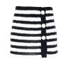 Fluffy stripes wraped skirt