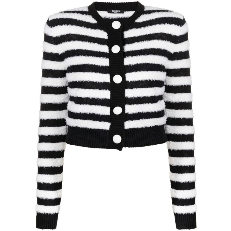 Fluffy stripes cardigan