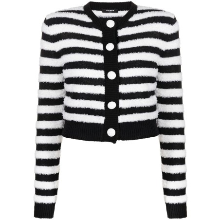 Fluffy stripes cardigan