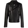 ZIPPED LEATHER BIKER JACKET