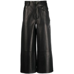 Leather cropped pants