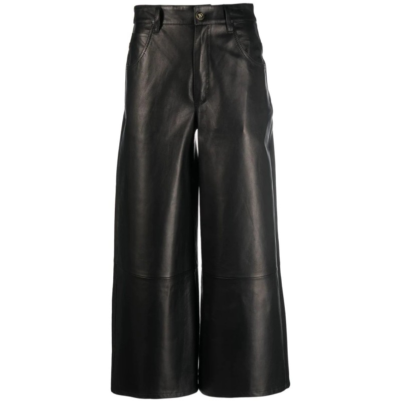 Leather cropped pants