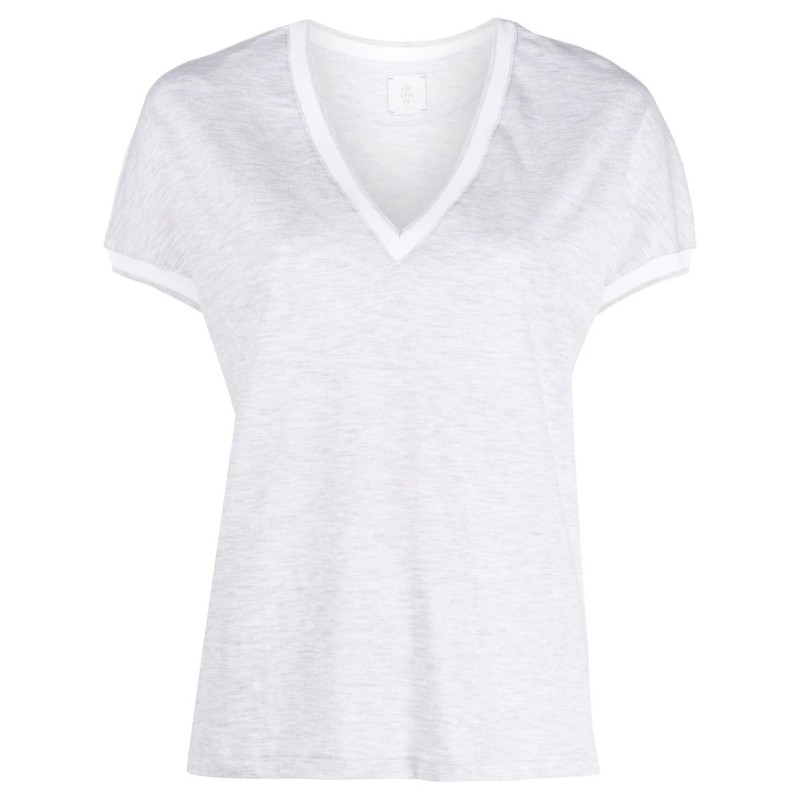 V neck t-shirt with piping