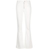 Zipper white denim pants