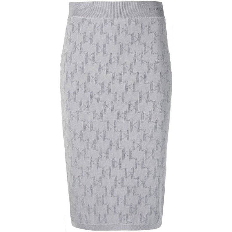 Monogram jacquard knit skirt