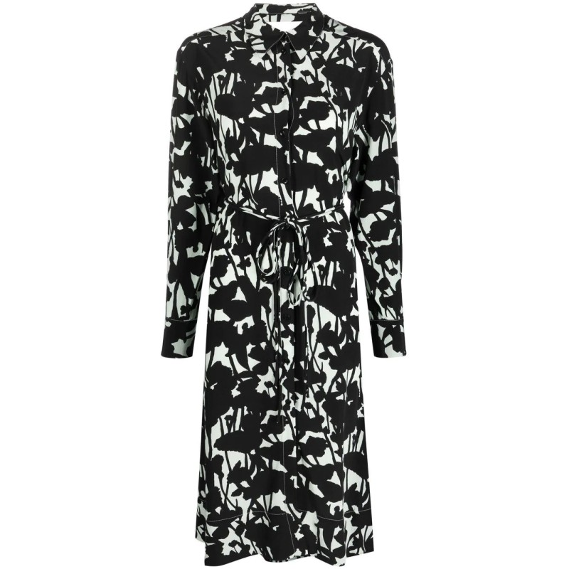 Printed long sleeve shirtdress