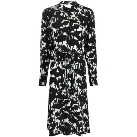 Printed long sleeve shirtdress