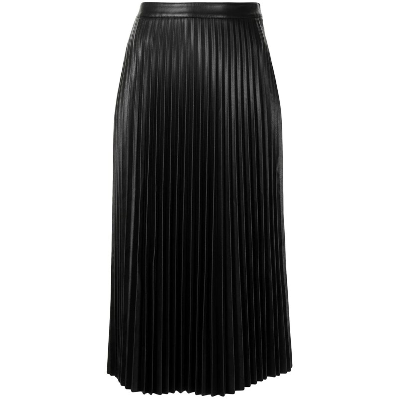 Faux leather pleated skirt