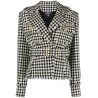 Houndstooth belted short jacke