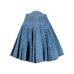 Hw blue denim pleated skirt