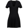 Pleated knit short dress