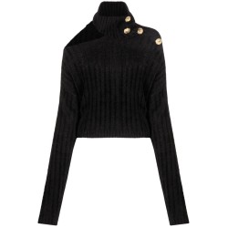 High collar velvet pullover