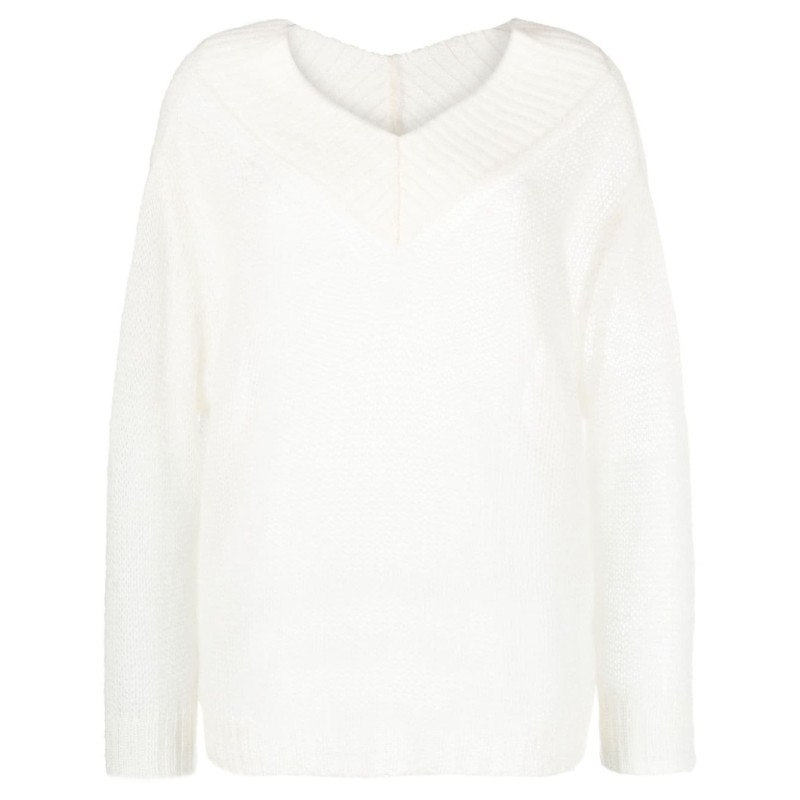 Mohair double v neck sweater