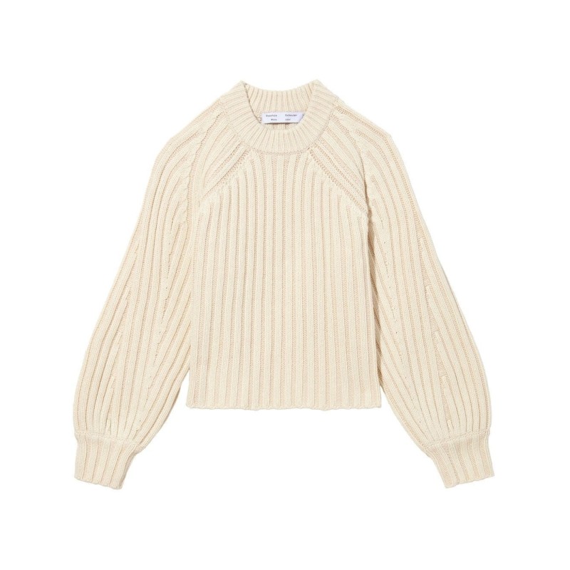 Plaited rib crewneck sweater