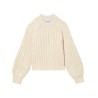 Plaited rib crewneck sweater