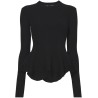 Fluted rib knit peplum sweater