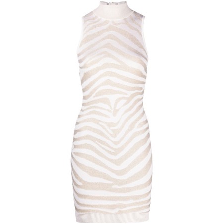 Sleeveless golden zebra dress