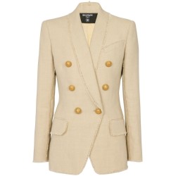 Shawl collar 6btn linen blazer