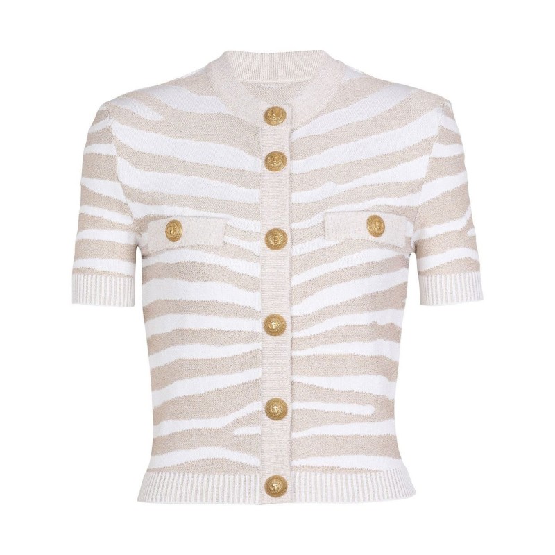 Ss golden zebra knit cardigan