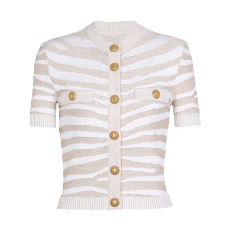 Ss golden zebra knit cardigan