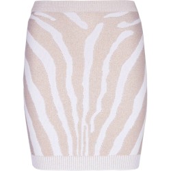 Golden zebra knit short skirt