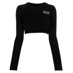 Gcds fuzz long sleeve crop top