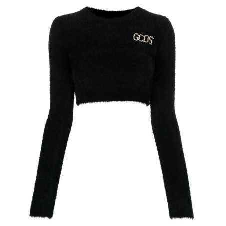 Gcds fuzz long sleeve crop top