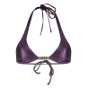 Metallic logo clip bra