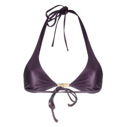 Metallic logo clip bra