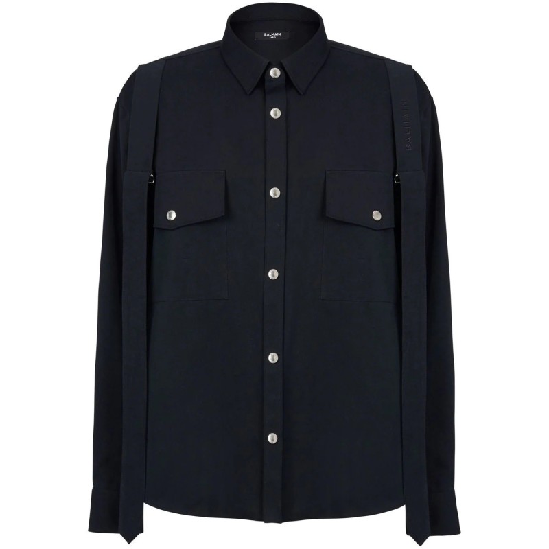 Multi-strap cotton shirt