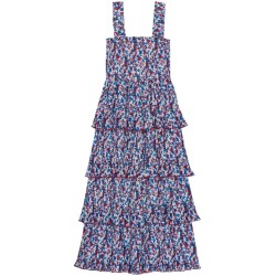 Flounce smock midi dress