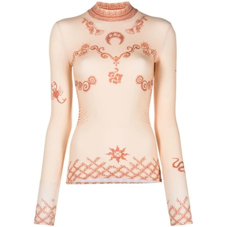 Henna print second skin top