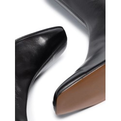 Edie black leather booties